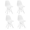 Set of 4 Modern Style Dining Chair, Shell Lounge Plastic Chair for Kitchen, Dining, Bedroom