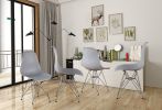 Set of 4 Modern Style Dining Chair, Shell Lounge Plastic Chair for Kitchen, Dining, Bedroom