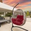 Egg Chair Cushion Hanging Basket Seat Cushion Thicken Soft Egg Swing Chair Pad Hanging Egg Chair Cushion with Headrest