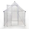 6x8 FT Polycarbonate Greenhouse, Outdoor Walk-in Green House with Vent Window, Hinged Door, Rain Gutter