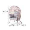 Outdoor Wicker Fixed Egg Chair with Cream Cushions