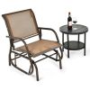 Outdoor Single Swing Glider Rocking Chair with Armrest