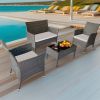 Outdoor Furniture & Patio Set - Patio Furniture Set 4 Pieces - Rattan Wicker Sofa & Patio chairs Ensemble - Ideal for Garden, Deck, Yard, Pool