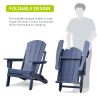 3 PCS Folding Adirondack Sets,2 Resin Adirondack and Side Table