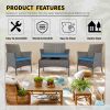 Outdoor Furniture & Patio Set - Patio Furniture Set 4 Pieces - Rattan Wicker Sofa & Patio chairs Ensemble - Ideal for Garden, Deck, Yard, Pool