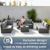 7 Pieces Outdoor Patio Furniture, Durable Wicker Outdoor Couch Patio Sectional Sofa Conversation Sets for Backyard, Lawn,Outside